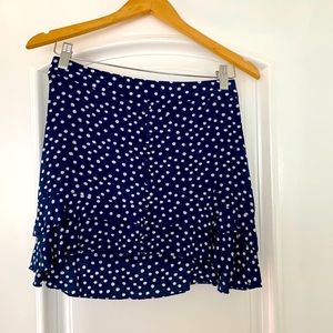 For Love & Lemons Poka Dot Blue Skirt- Size S